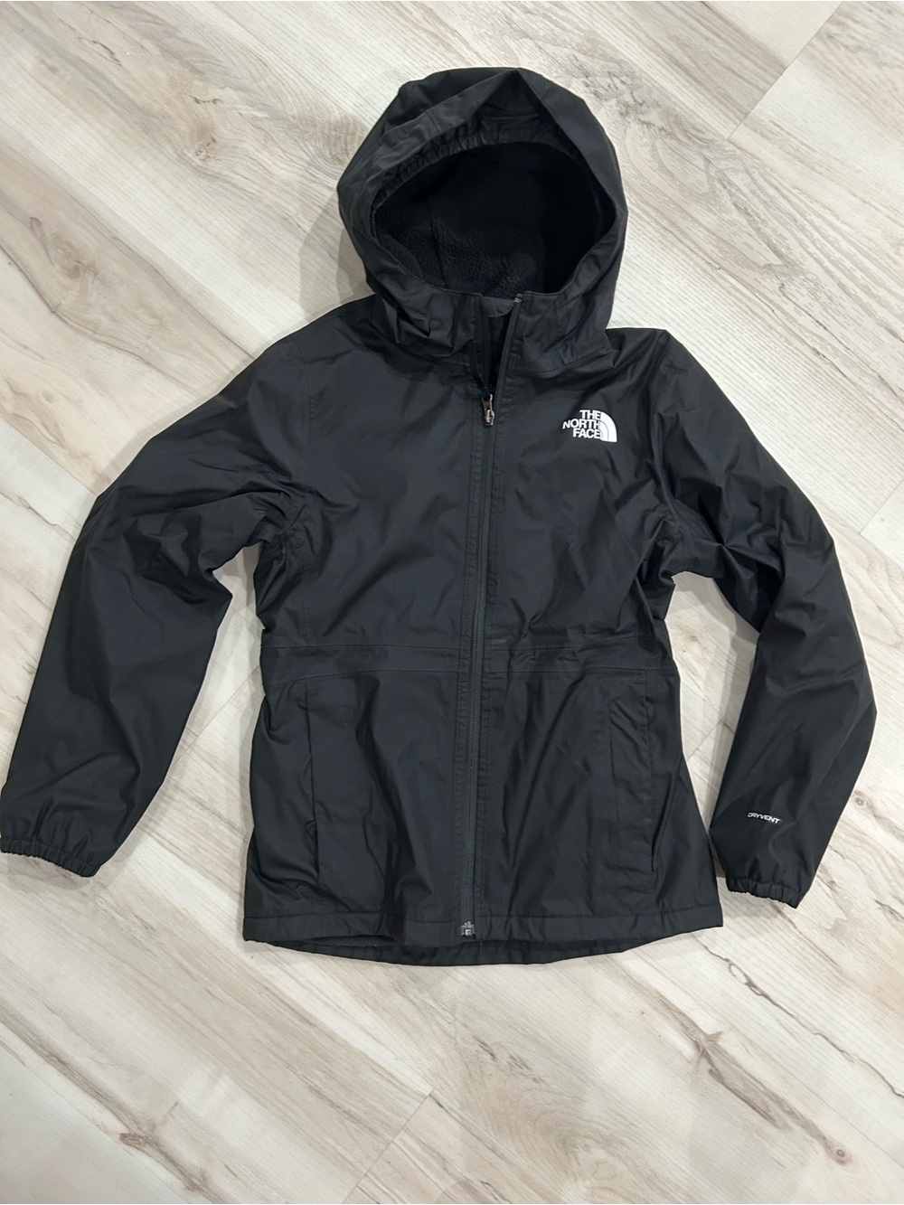 The North Face Kids Black Hooded Rain Jacket